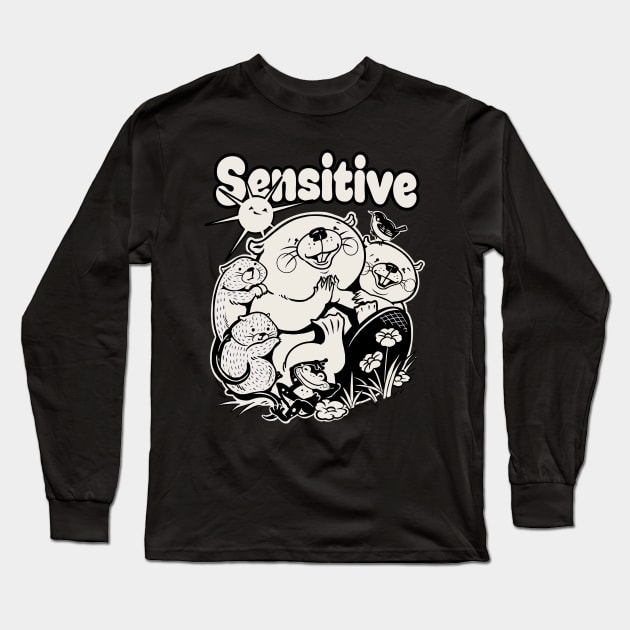 Sensitive - black/off white Long Sleeve T-Shirt by Guen Douglas 